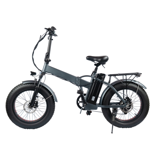 SK02 Foldable Electric Bike 20" x 4.0 Fat Tire Electric Bicycle with 250W Motor,Removable Silverfish 48V 10AH Battery,7-Speed Double Shock AbsorptionS